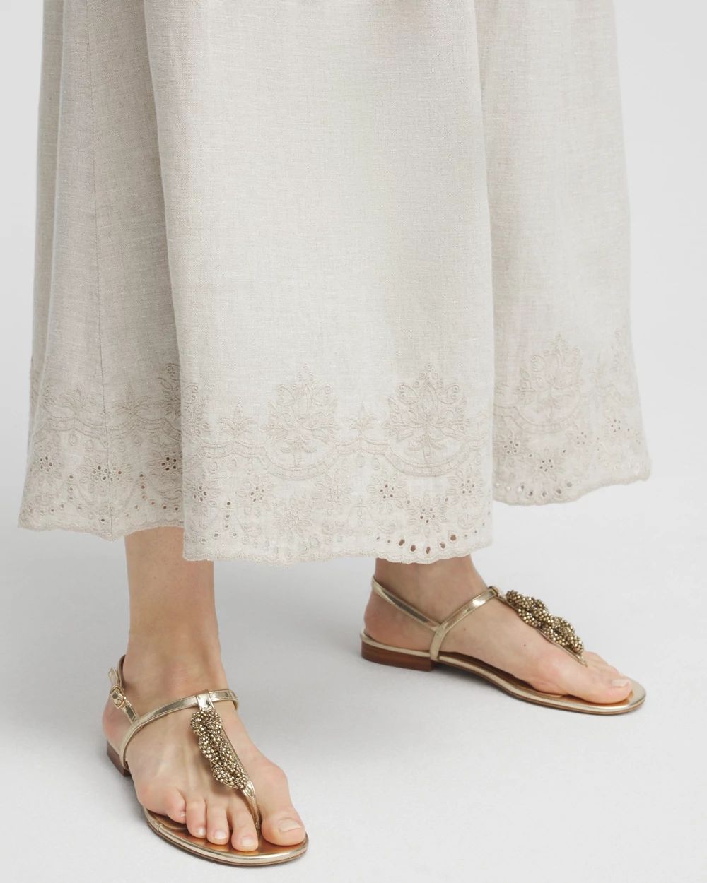 Linen Embroidered Scallop Hem Skirt | Chico's